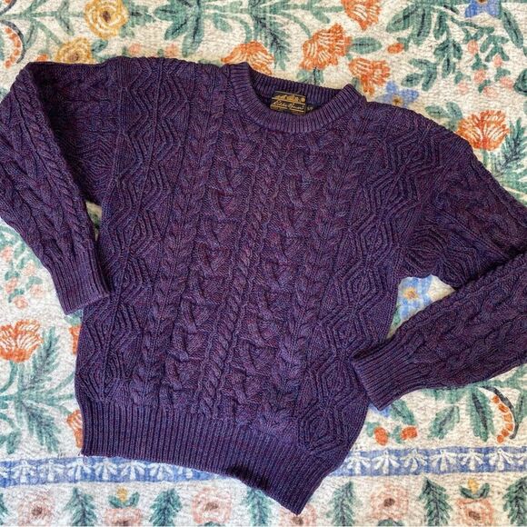 Vintage Eddie Bauer Cable Knit Sweater Size Small - Picture 1 of 7